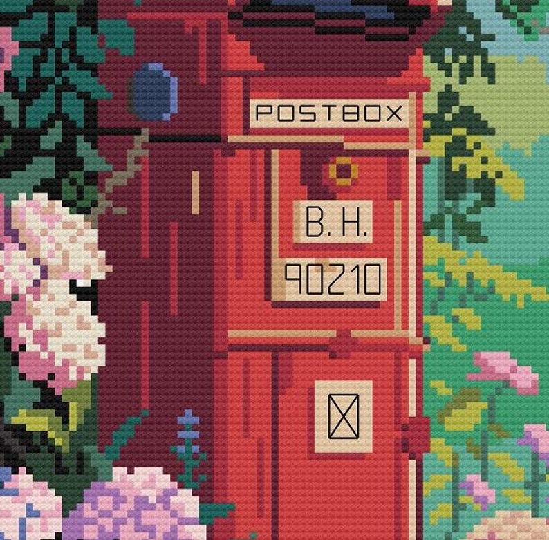 Letter Box Cross Stitch Pattern - Vintage Needlepoint - DIY Home decor - Digital PDF Pattern image 3