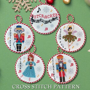 Nutcracker Ornament Set - Five Cross Stitch Pattern Pdfs - Instant ...