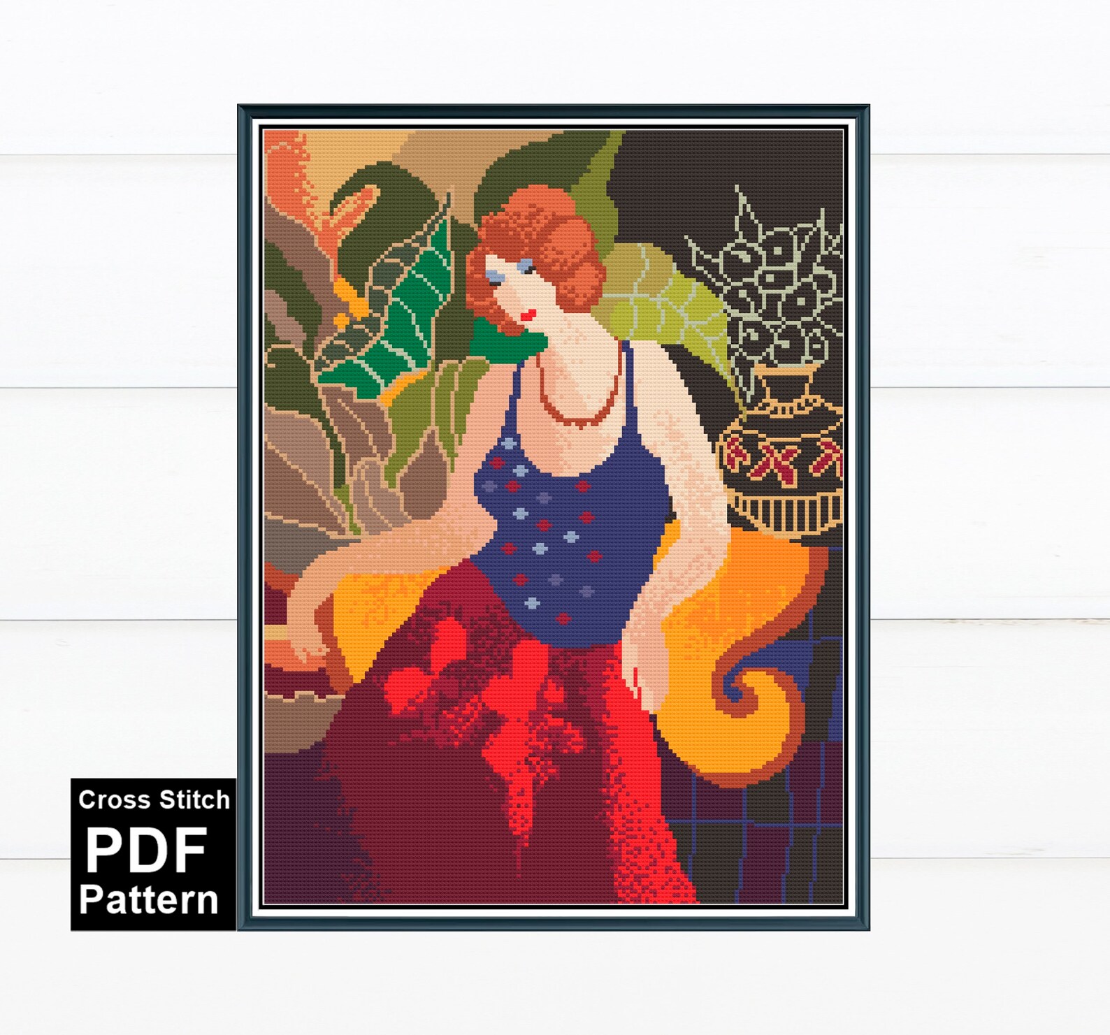 Modern Art Painting Cross Stitch Digital Pattern / Famous | Etsy