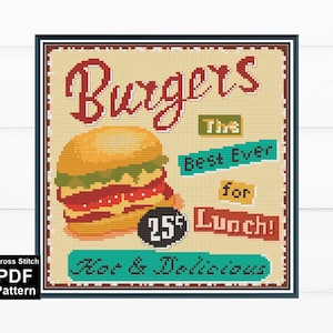 Retro Kitchen Decor #2 Cross Stitch Pattern / Vintage Cross Stitch / Home Decor Embroidery / Digigtal PDF Version