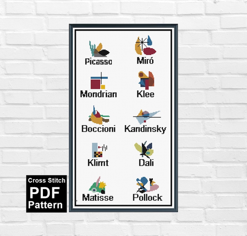Modern Famous Paintings Cross Stitch Pattern / Etsy
