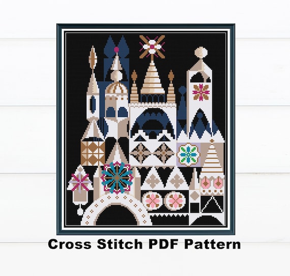 It's A Small World-Mary Blair Cross Stitch Digital Pattern /  Needlepoint / Instand Download PDF