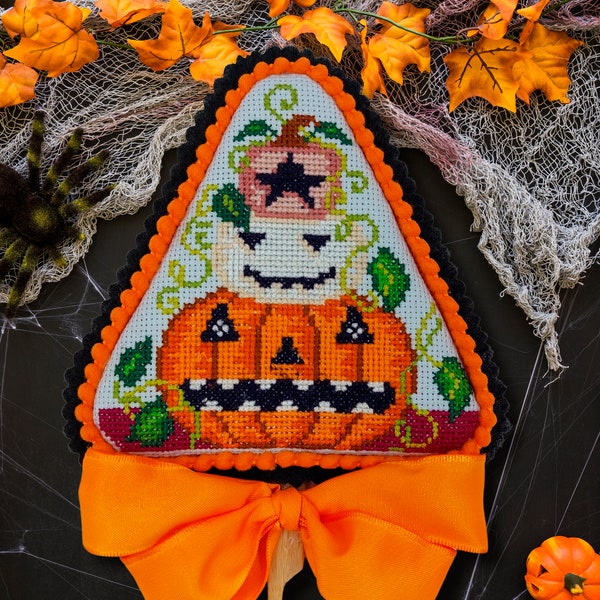 Halloween Pumpkin Cross Stitch Pattern / Halloween DIY decor / Digital PDF Pattern