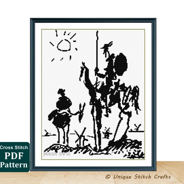 Don Quixote by Picasso cross stitch pattern / Picasso Art / Modern Art cross stitch /Counted cross stitch / Digital PDF Pattern