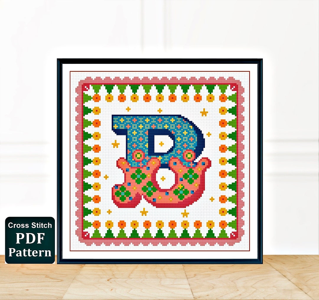 Circus Letter Pattern Circus Letter B Cross Stitch Pattern: Alphabet Home Decor (PDF Pattern ...
