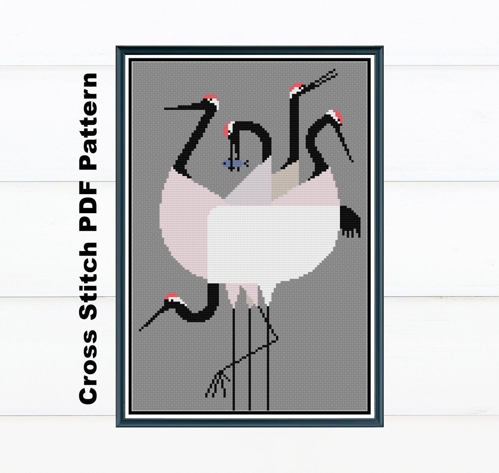 Red-crowned Crane Cross Stitch Pattern / Birds Neddlepoint - Etsy