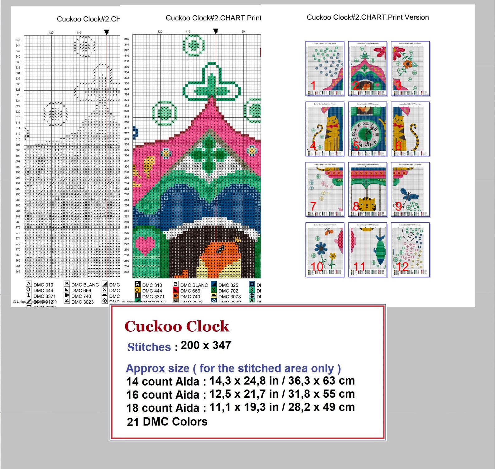 Cuckoo Clock Cross Stitch Pattern, Modern Nursery Decor (PDF Pattern ...
