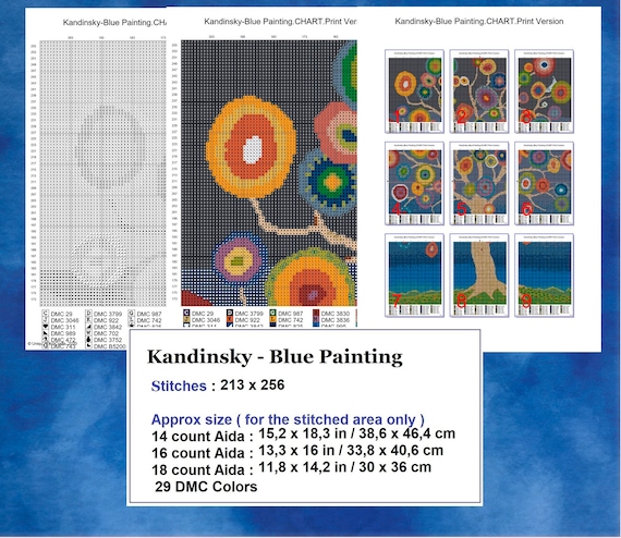 Kandinsky Inspired Tree Cross Stitch Pattern: Modern Art (instant