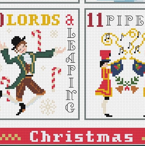 12 Days of Christmas Cross Stitch Pattern / Christmas Needlepoint ...