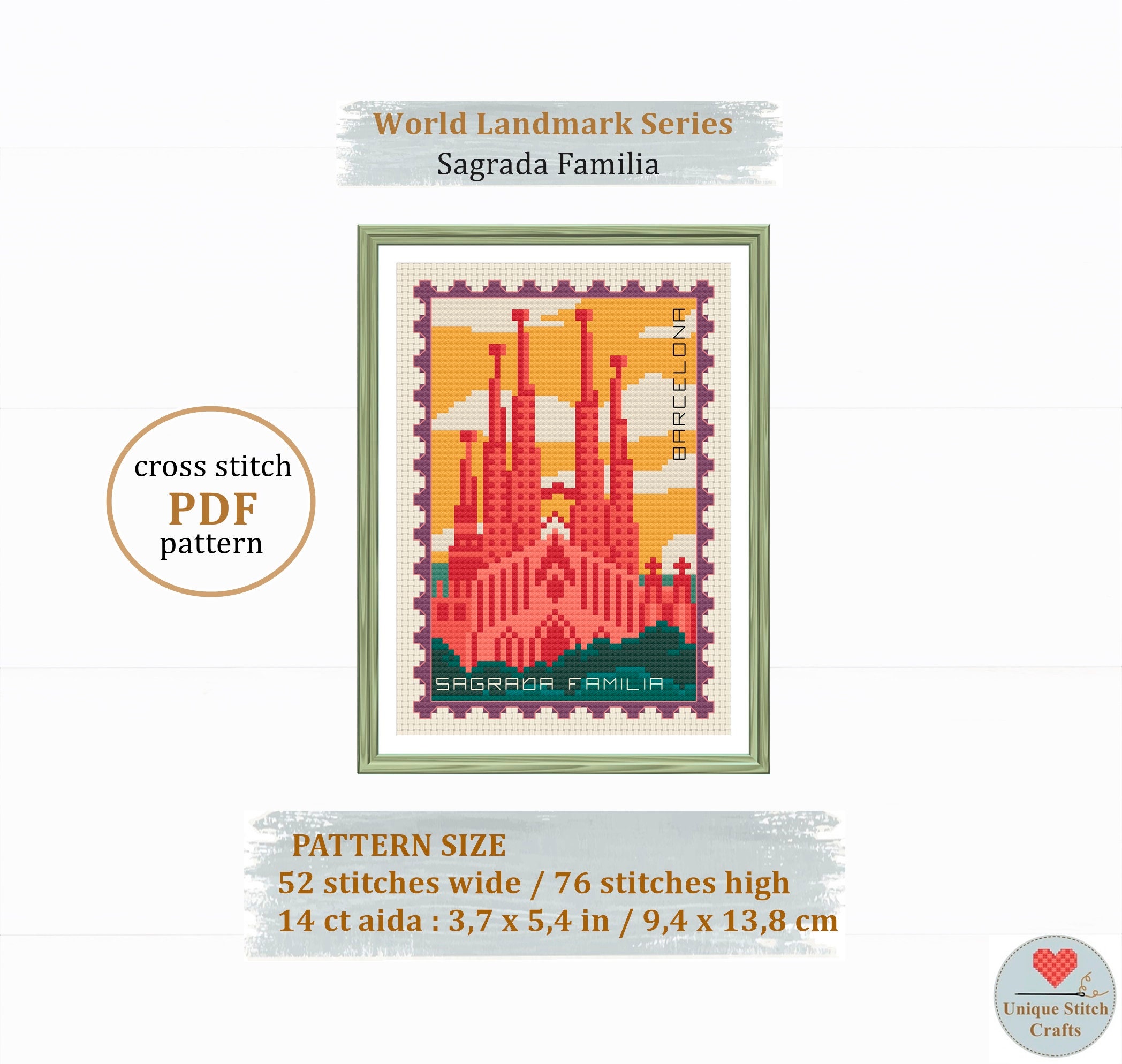 Sagrada Familia Cross Stitch Pattern / World Landmarks Series 