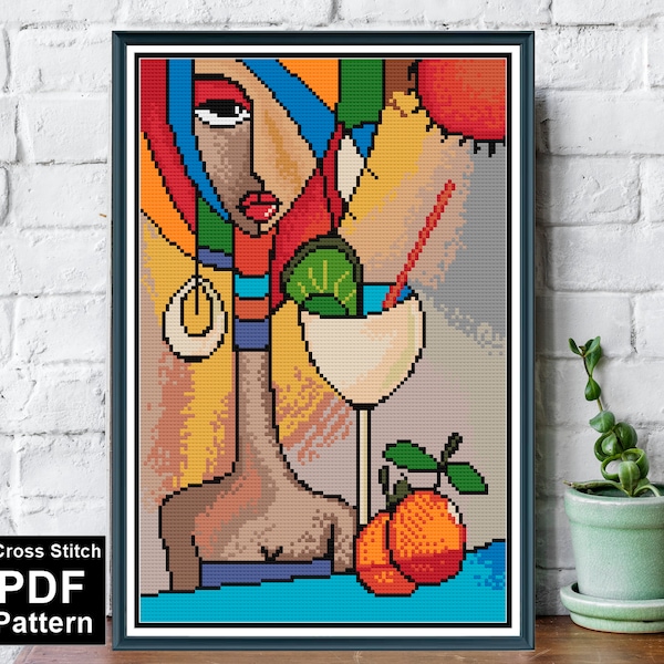 Modern Pop Art Painting Cross Stitch Pattern / Famous Painting Cross Stitch  / Instant Download pdf