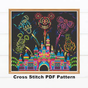 Halloween  Castle Cross Stitch  Pattern /  Castle Needlepoint  /Instant Download PDF