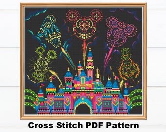 Halloween  Castle Cross Stitch  Pattern /  Castle Needlepoint  /Instant Download PDF