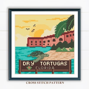 Dry Tortugas National Park Cross Stitch Pattern: Florida Landscape (Digital PDF Pattern)