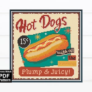 Retro Kitchen Decor  #1 Cross Stitch Pattern / Vintage Cross Stitch / Home Decor Embroidery / Digigtal PDF Version