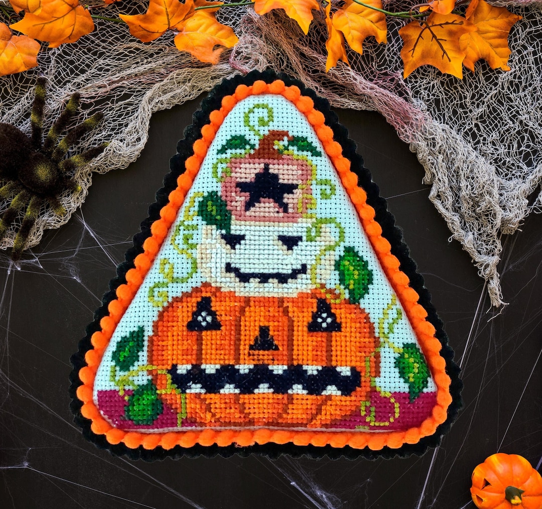 Halloween Pumpkin Cross Stitch Pattern: DIY Decor (digital PDF Pattern ...