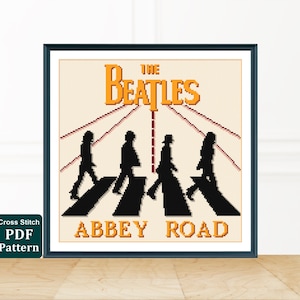 Abbey Road cross stitch pattern / Pop art needlepoint / Digital  PDF pattern