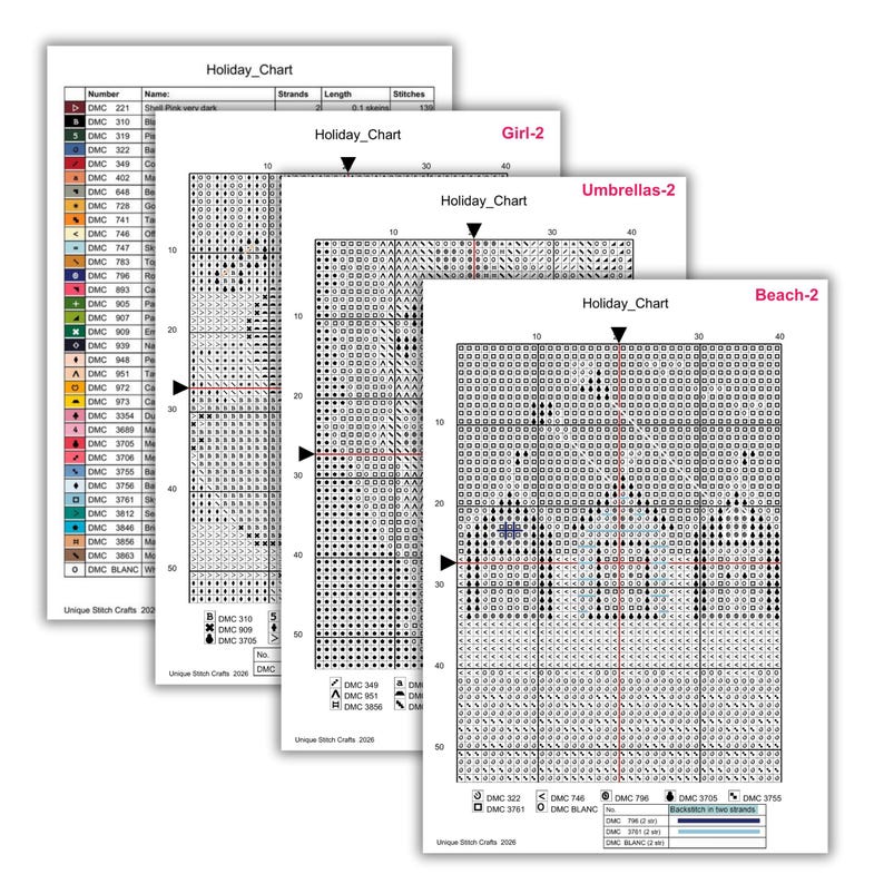 Set of 6 Retro Cross Stitch Pattern - Needlepoint : Vintage Home Decor ...