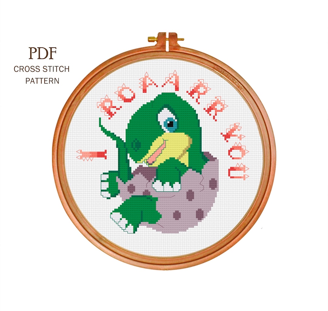 Cute Baby Dinosaur Cross Stitch Pattern / Nursery Cross Stitch Etsy