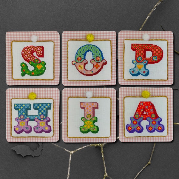 Set of 27 Circus letters cross stitch pattern-full alphabet / ABC cross stitch / Kids crafts / Nursery cross stitch / Digital Pattern