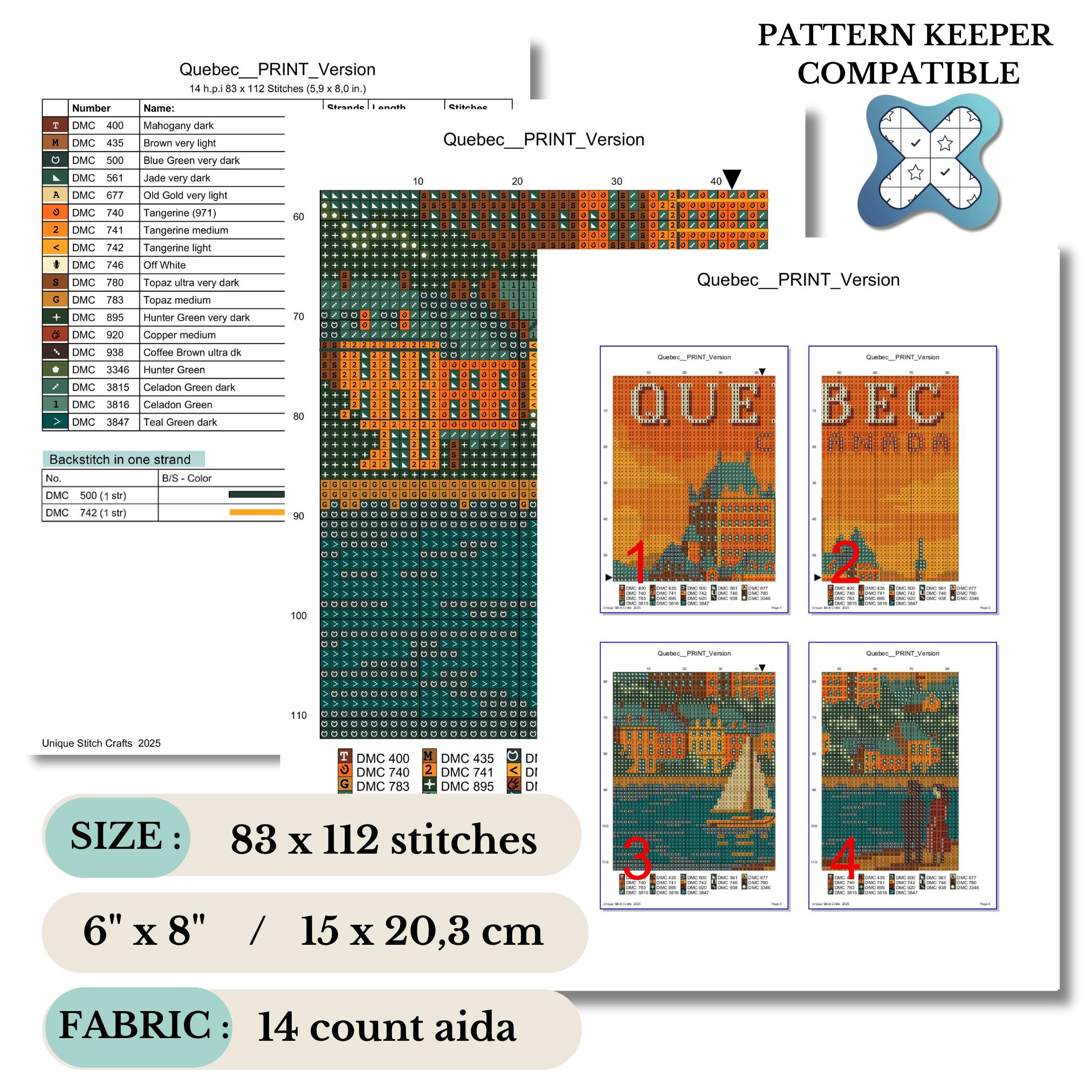 Canada Cities Cross Stitch Pattern : Vintage Travel Needlepoint (PDF ...