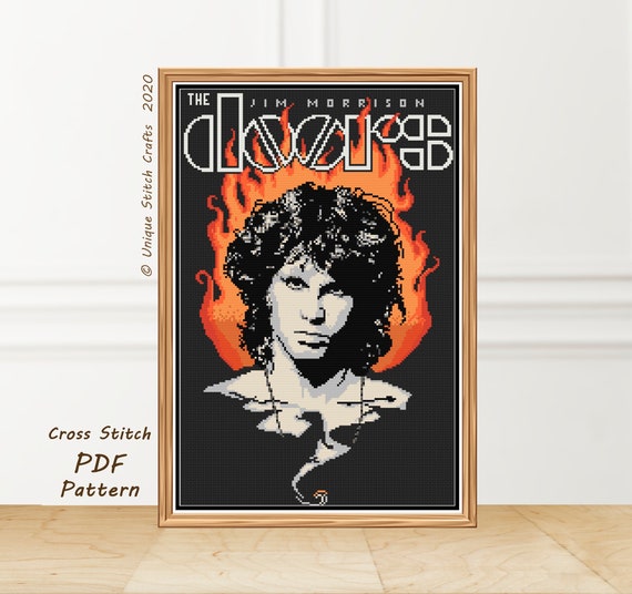 Cross stitch chart pattern of The Doors Cover Art Jim Morrison LP Album Cross stitch chart pattern of The Doors Cover Art Jim Morrison LP Album