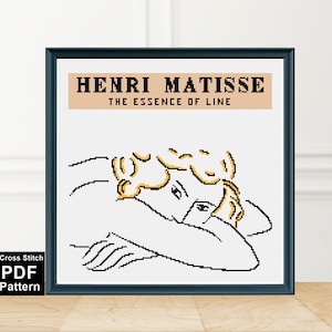 Henri Matisse Cross Stitch Pattern: Essence of Line (Digital PDF)