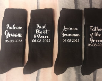 Wedding socks, Groom Socks, Wedding Party Socks, Gift for Groom, Personalised wedding socks, Best Man socks, Groomsman Gift