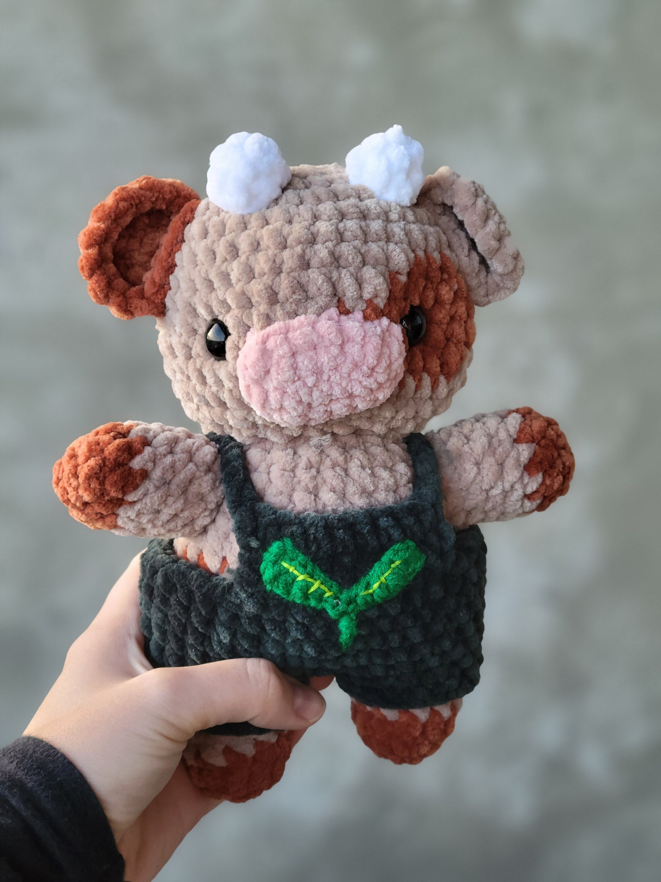 Crochet Cow Baby Custom Plushie / Amigurumi Calf Chibi Minimalist
