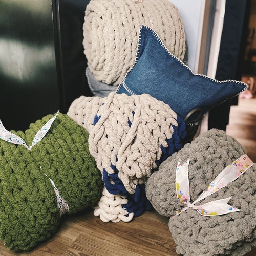 Blanket Kit DIY Easy Simple Chunky Knit Craft DIY Etsy