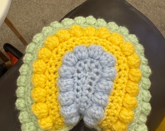 Crochet Rainbow Baby Rattle: Handmade Cotton Sensory Toy