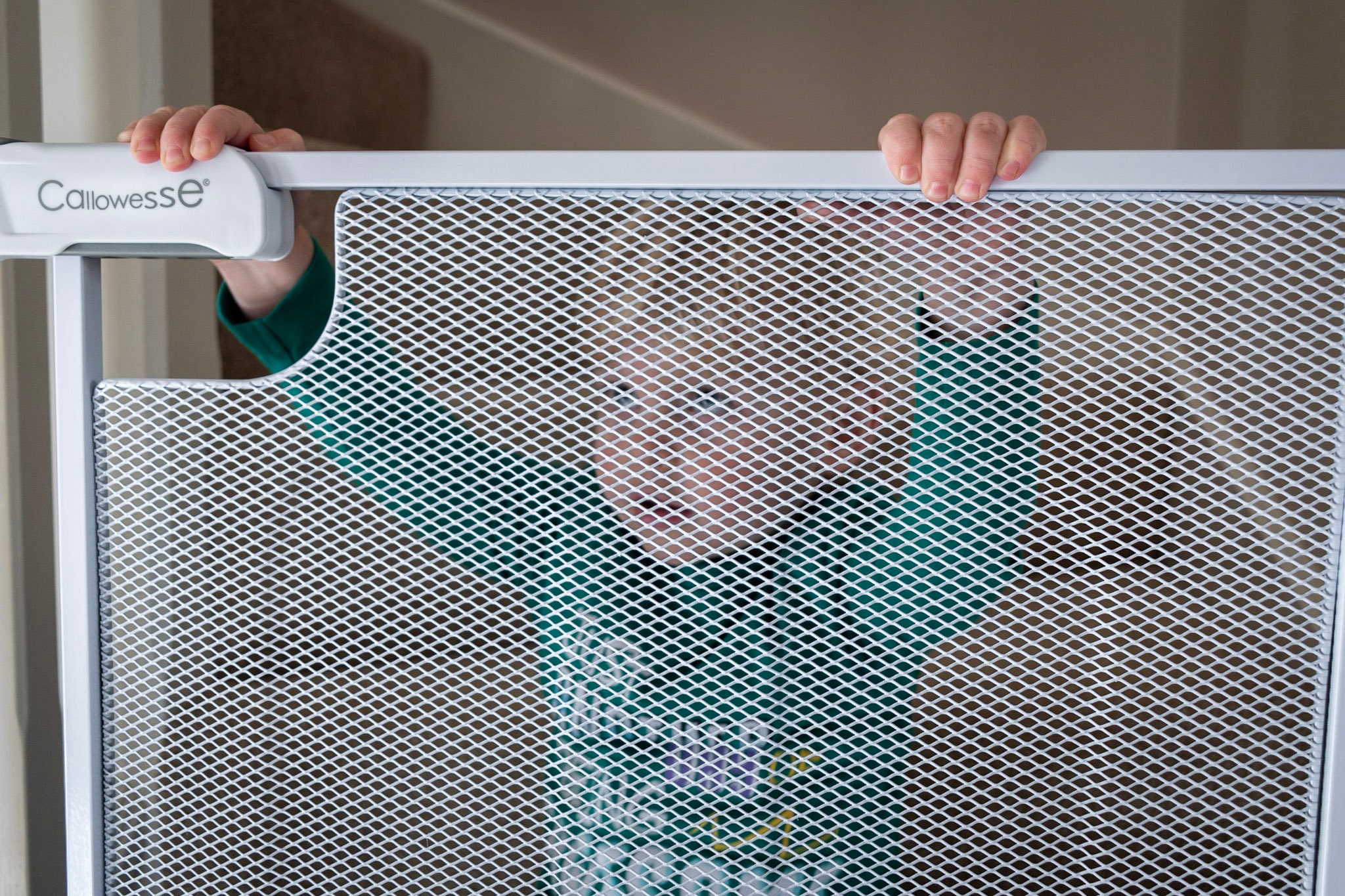 Metal Mesh Stair Gate 7582cm Pressure Fit Steel Mesh Safety Etsy UK