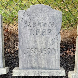 Grave Expectations: Professional Series Life-Size Barry M. Deep Tombstone Halloween Prop Yard Graveyard
