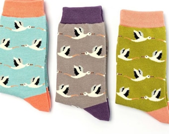 Ladies Stork Patterned Sustainabl Bamboo Socks
