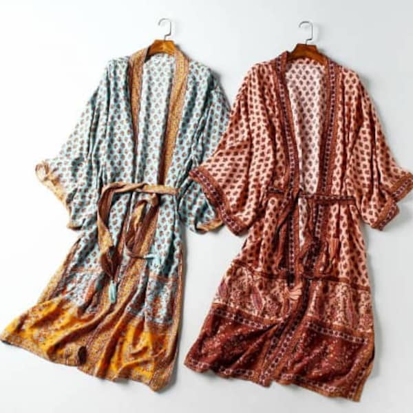 Kimono style dressing gown/summer robe