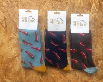 Mens Chilli Design Bamboo Socks -Free uk delivery