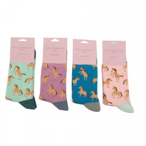 Ladies Wild Horse Design Bamboo Socks -free UK delivery