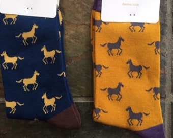 Mens Horse Design Bamboo Socks- Antibacterial;-Sustainable