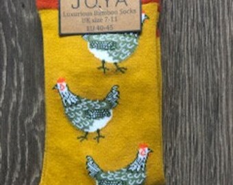 Mens' Luxury Bamboo Socks Hen Design