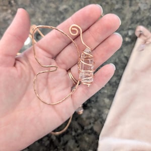 Copper Butterfly Water Charging Tool with Clear Quartz Crystal • Hand-Wrapped Crystal Conductor The Monday Emporium