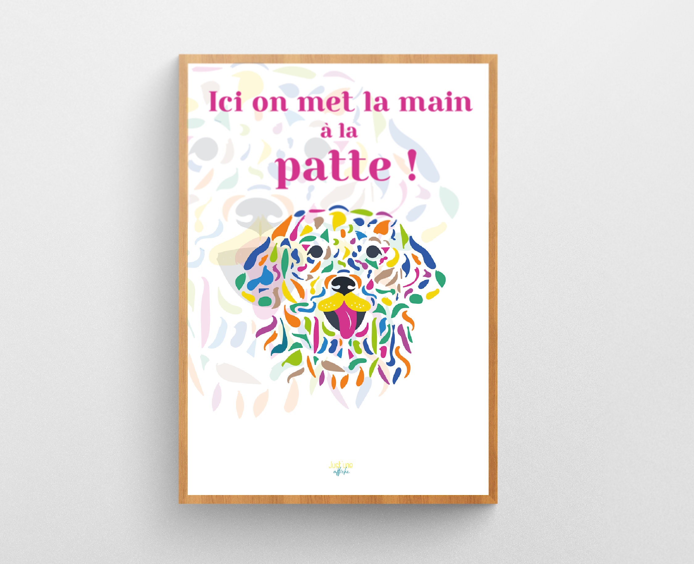 Affiche A2 Chien - Ici On Met La Main à Patte