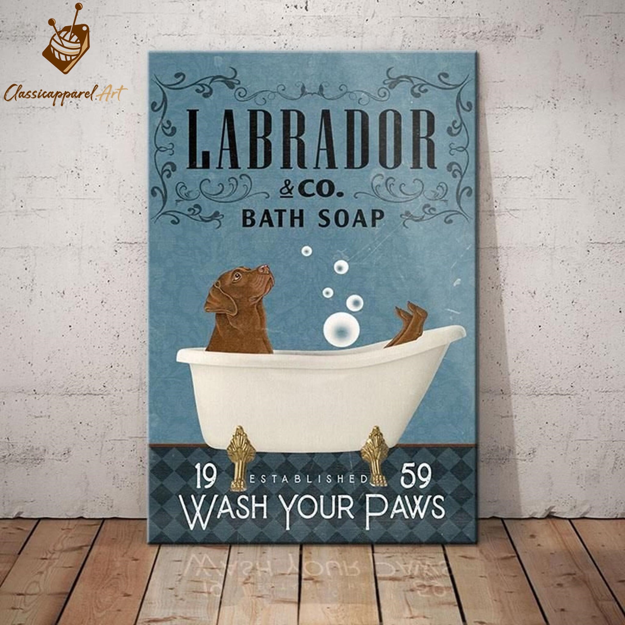 Labrador Retriever Dog Bath Soap Company Canvas Poster Etsy
