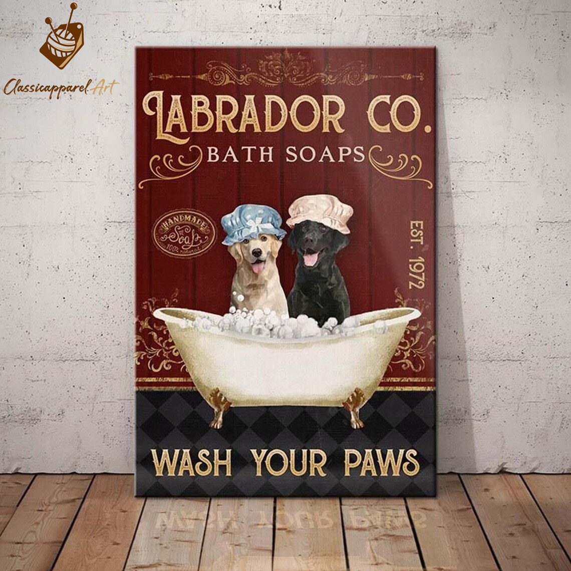 Labrador Retriever Dog Bath Soap Company Canvas Poster Etsy