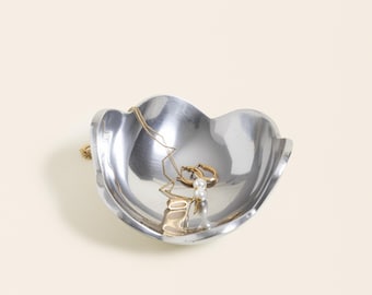 Vintage Aluminum Jewelry Dish - Neo Decor Vanity Decor