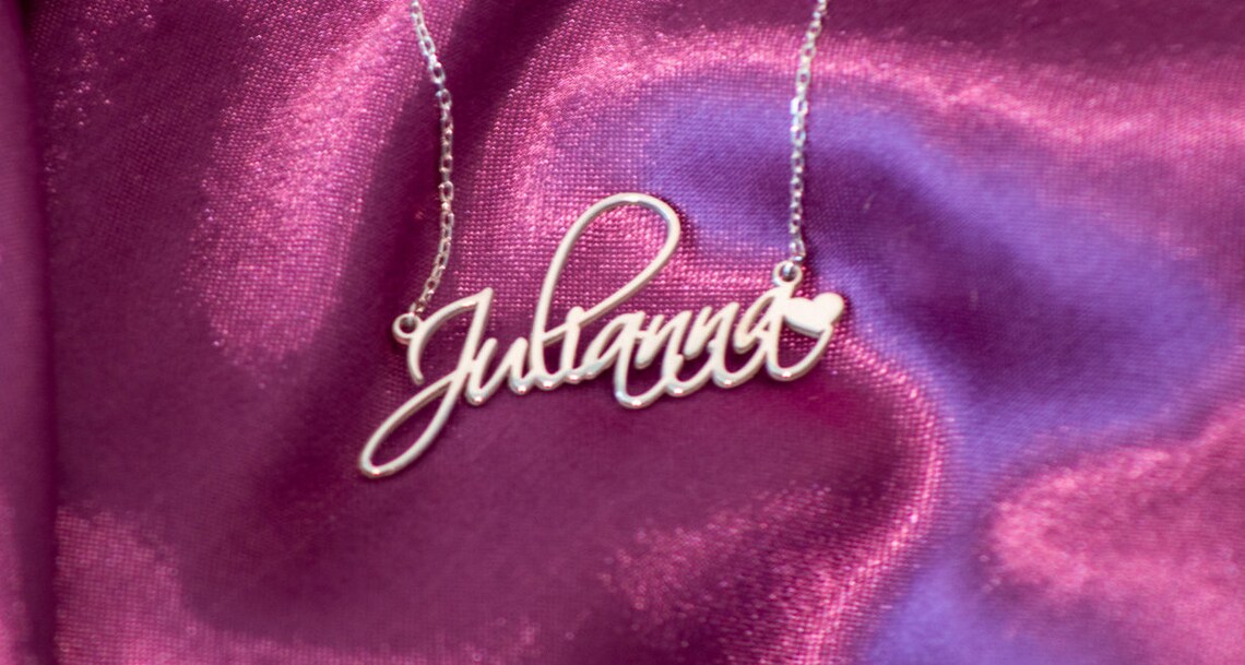 Silver Name Necklace Cute Emily Gold Name Necklace Etsy