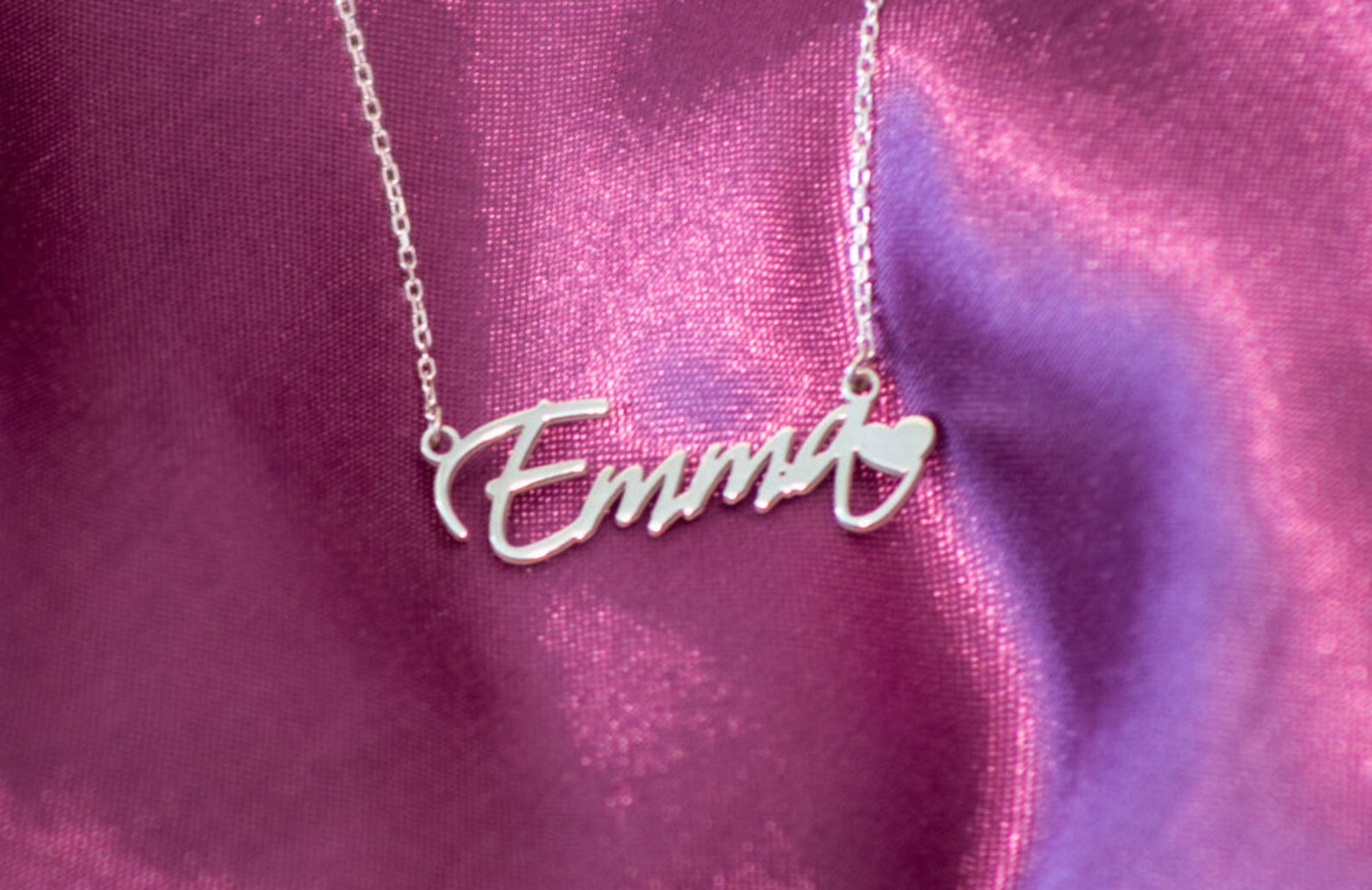 Silver Name Necklace Cute Emily Gold Name Necklace Etsy