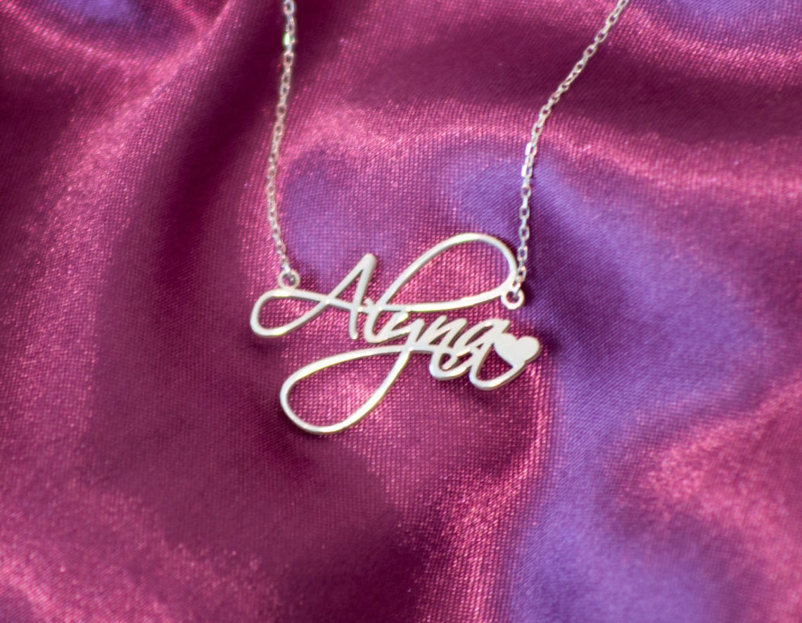 Silver Name Necklace Cute Emily Gold Name Necklace Etsy
