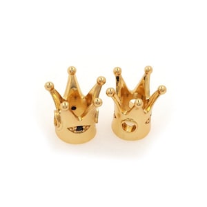 Gold Crown Spacer Beads, Crown Charm, Sky Eye Crown Spacer Beads, DIY Accessories Supply, 13x13x13mm