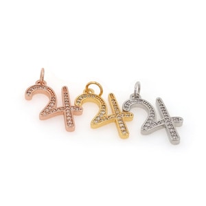Jupiter Pendant Planet Symbol Charm Creative Bracelet 18K Gold Necklace CZ Micropavé Symbol Pendant DIY Accessory Supplies, 23x15x2.3mm