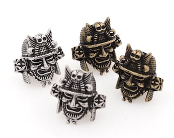 Samurai head spacer beads, Japanese samurai spacer beads, bracelet jewelry, DIY accessories supply, 19x19x17mm/hole 7mm